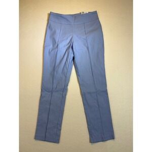 Crown & Ivy Womens Blue High Waisted Stretch Career Pants